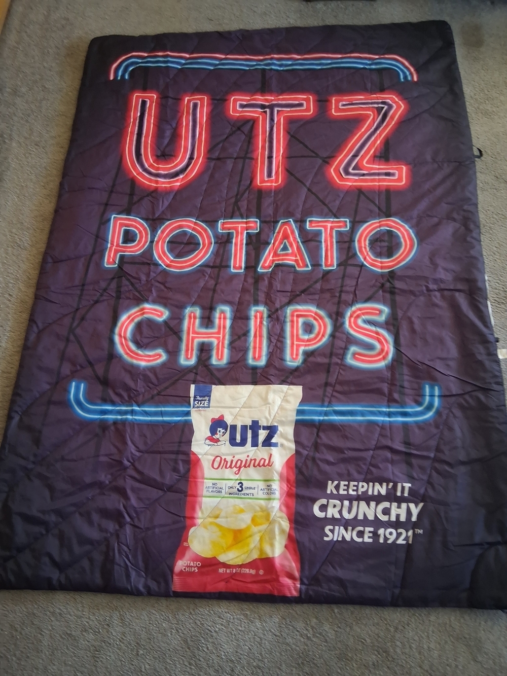Potato Chips Neon Logo Throw Blanket - Black/Purple - Picture 3 of 5